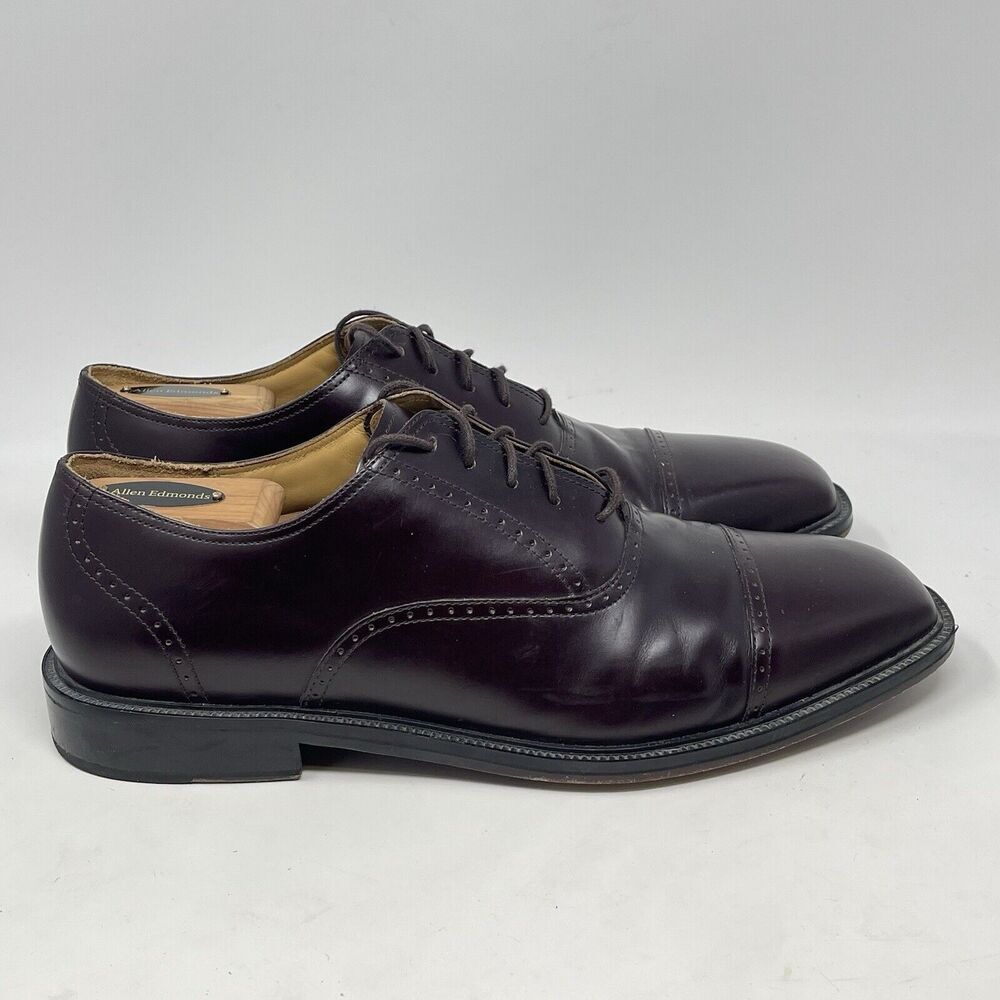 Rockport Waitsfield Cap Toe Shoes Mens 11 Burgundy Wine Leather Brogue Oxford